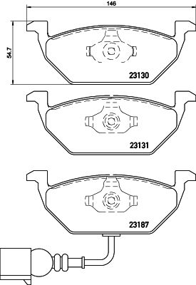 Plaquette de frein AV VW GOLF 4 | POLO 6 | AUDI A2-A3/SEAT LEON |SKODA OCTAVIA | LPR |