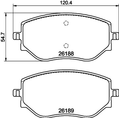 Kit de plaquette de frein R CLIO 5 - LOGAN - SANDERO Mod 2019 AV *05P2187 *GDB2324 | LPR |